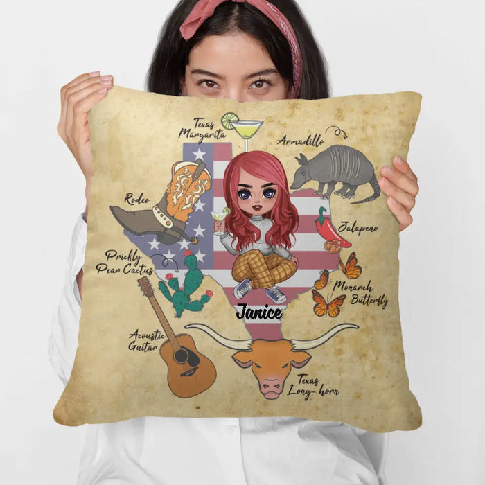 Texas Girl - Personalized Pillow For Her, Texas