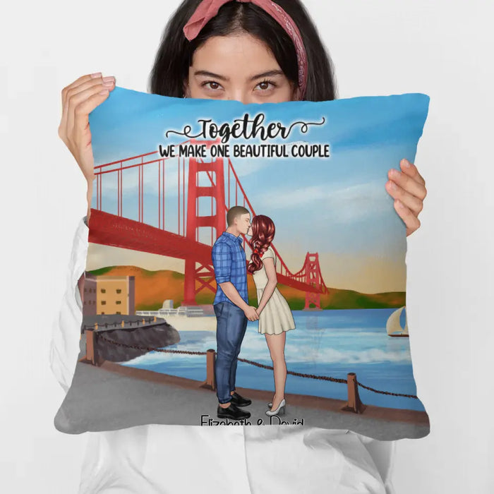 Golden Gate Bridge Couple - Personalized Pillow For Couples, Valentine's Day