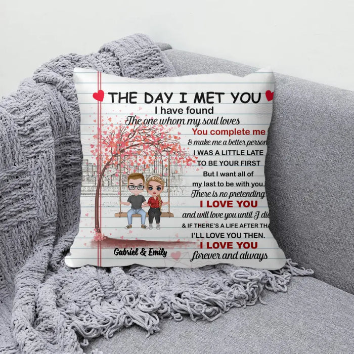 The Day I Met You - Personalized Pillow For Couples, Him, Her