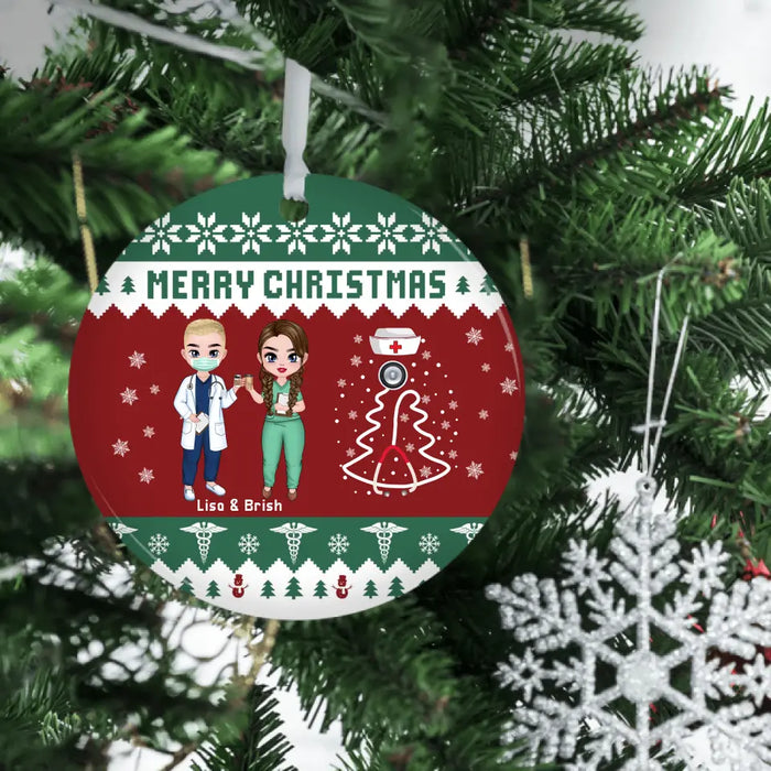 Merry Christmas 2023 - Personalized Gifts Custom Ornament For Him, Her, Co-Workers, Friends, Nurse Colleague Christmas Gifts