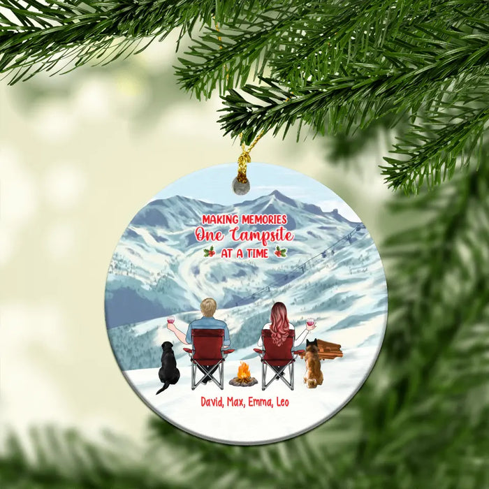 Camping Partners For Life - Personalized Christmas Gifts Custom Ornament For Couples, Camping Lovers, Dog Lovers