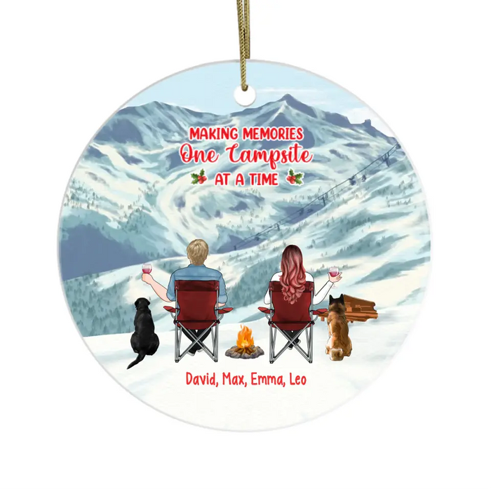 Camping Partners For Life - Personalized Christmas Gifts Custom Ornament For Couples, Camping Lovers, Dog Lovers