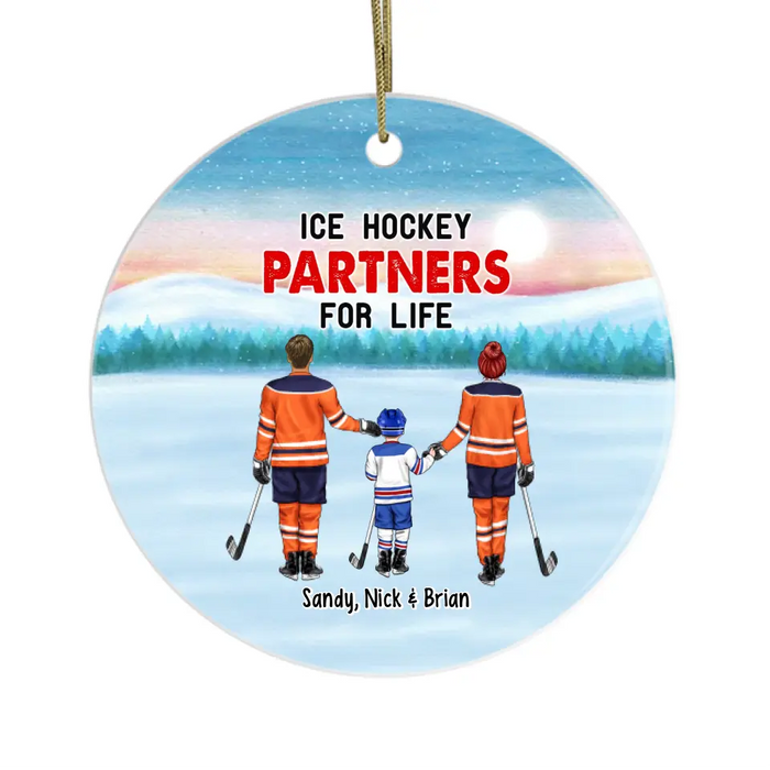 Ice Hockey Partners for Life - Personalized Christmas Gifts Custom Ornament for Family, Ice Hockey Lovers