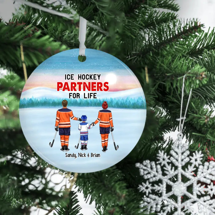 Ice Hockey Partners for Life - Personalized Christmas Gifts Custom Ornament for Family, Ice Hockey Lovers