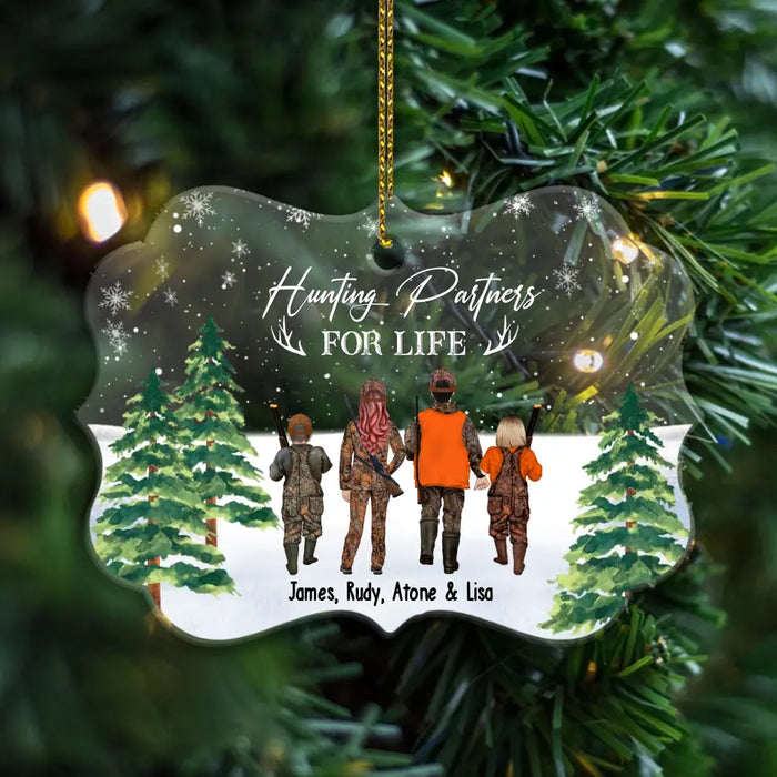 Hunting Partners For Life - Personalized Christmas Gifts Custom Acrylic Ornament For Family, Hunting Lovers