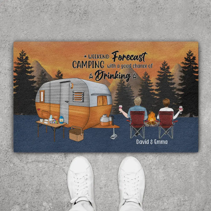 Personalized Doormat, Camping Partners - Family, Gift For Campers