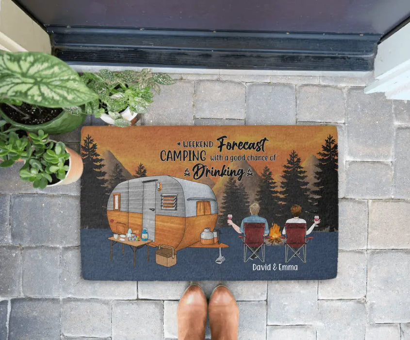 Personalized Doormat, Camping Partners - Family, Gift For Campers