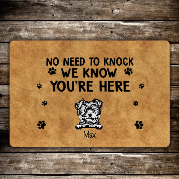 Personalized Doormat, No Need To Knock We Know You're Here Funny Doormat
