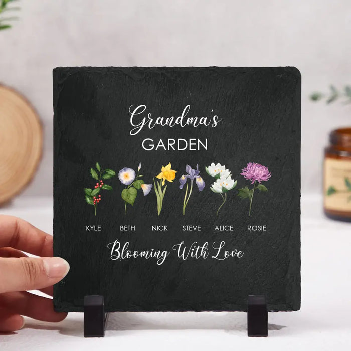 Grandma's Garden Blooming With Love - Personalized Garden Stone, Gift for Grandma, Flower Garden Lover