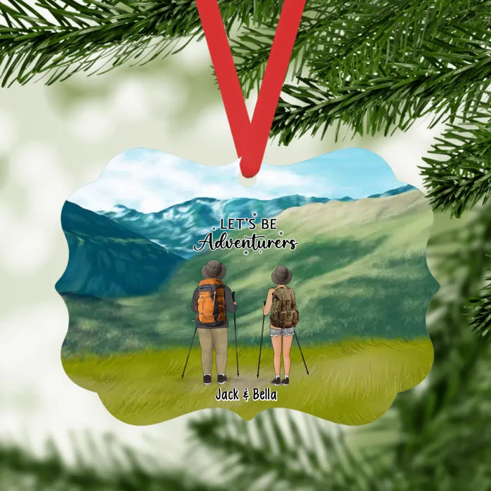 Hiking Partners For Life Couple Family Friends - Personalized Ornament, Gift for Hikers, Custom Hiking Christmas Ornament