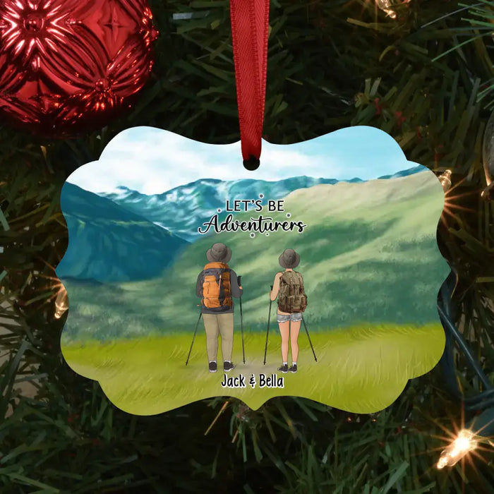 Hiking Partners For Life Couple Family Friends - Personalized Ornament, Gift for Hikers, Custom Hiking Christmas Ornament