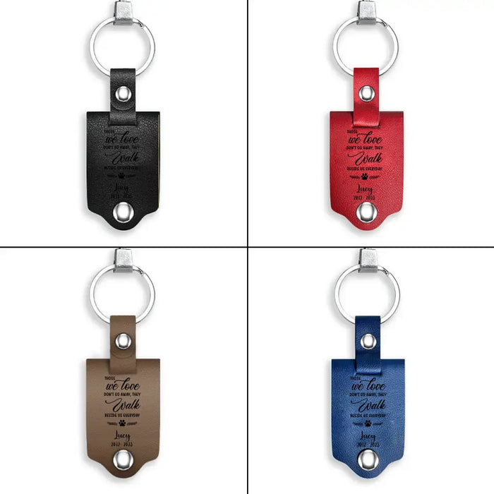 Once By My Side Forever In My Heart - Personalized Photo Upload Gifts Custom Leather Keychain For Loss Of Pet, Pet Memorial Gifts