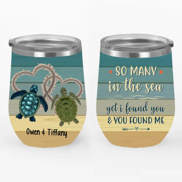 Personalized Wine Tumbler, Sea Turtle Couple, Gifts For Sea Turtle Lovers, Gifts For Couple
