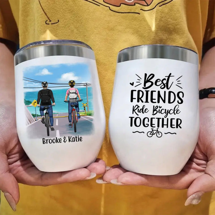 Personalized Wine Tumbler, Cycling Partners and Friends, Gift For Cycling Lovers