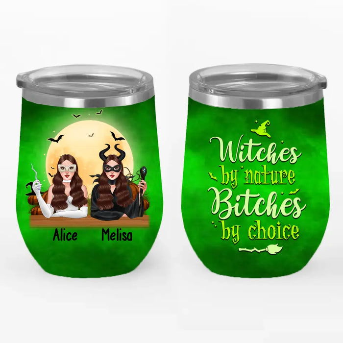 Personalized Wine Tumbler, Witches By Nature, Halloween Gift For Best Friends, Halloween Gift For Sisters