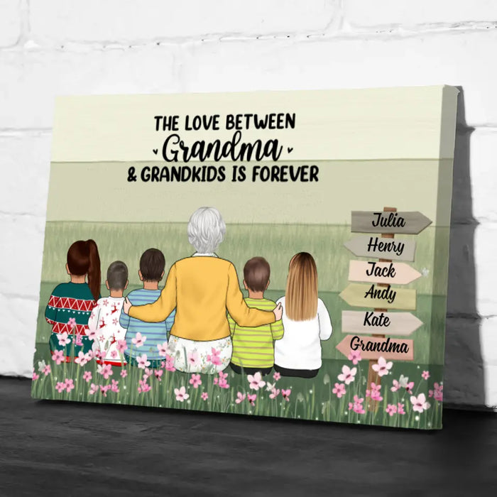 The Love Between Grandma And Grandkids Is Forever - Personalized Canvas For Grandma, Mother's Day