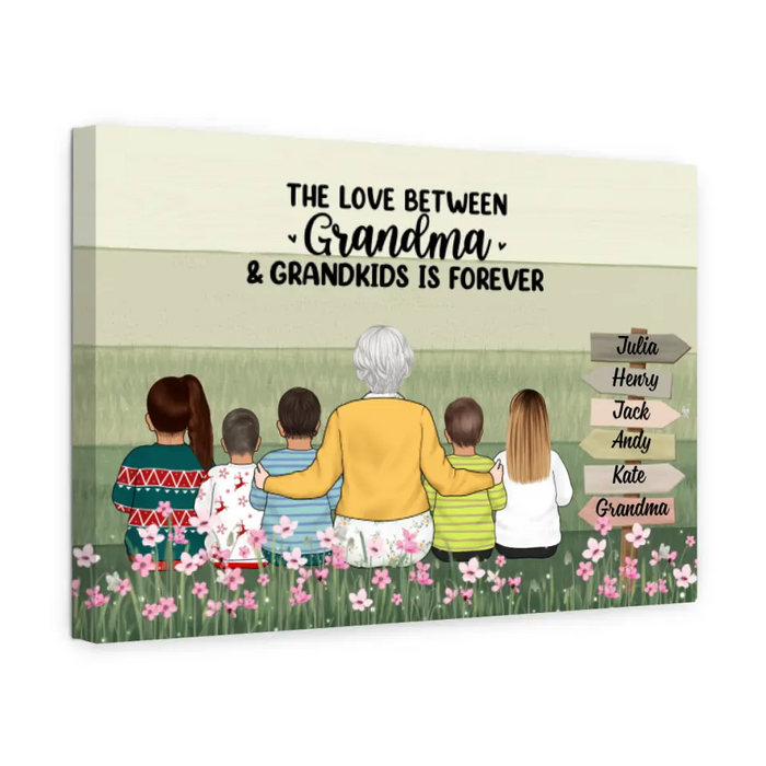 The Love Between Grandma And Grandkids Is Forever - Personalized Canvas For Grandma, Mother's Day