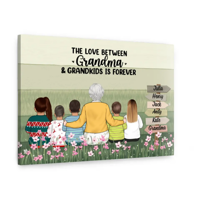 The Love Between Grandma And Grandkids Is Forever - Personalized Canvas For Grandma, Mother's Day