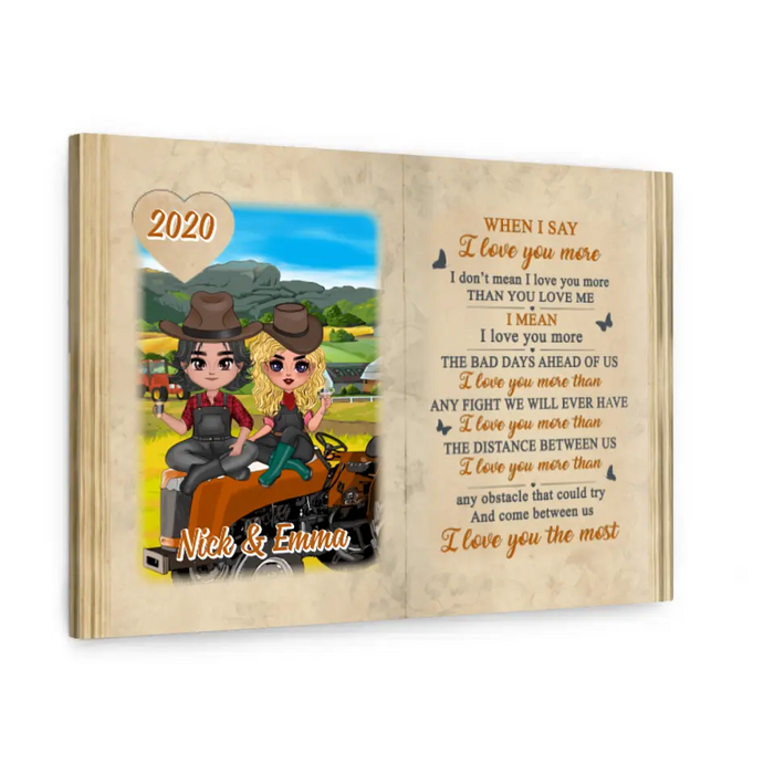 I Love You The Most - Personalized Canvas For Couples, Him, Her, Farmer