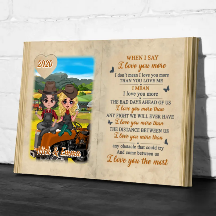 I Love You The Most - Personalized Canvas For Couples, Him, Her, Farmer