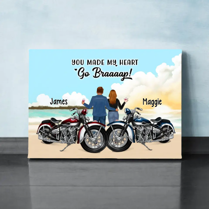 No Road Is Too Long When You Have Good Company - Personalized Canvas For Couples, Motorcycle Lovers