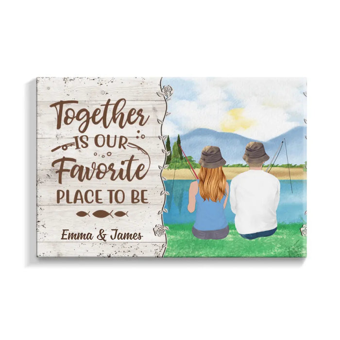 Personalized Canvas, Fishing Partners For Life - Couple Gift, Gift For Fishers