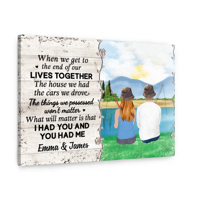 Personalized Canvas, Fishing Partners For Life - Couple Gift, Gift For Fishers