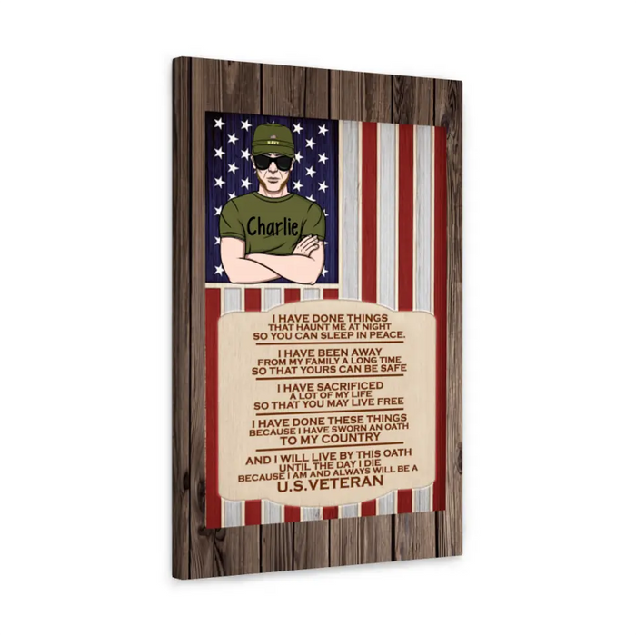 Personalized Canvas, I Am And Always Will Be A U.S. Veteran, Gifts For Veterans