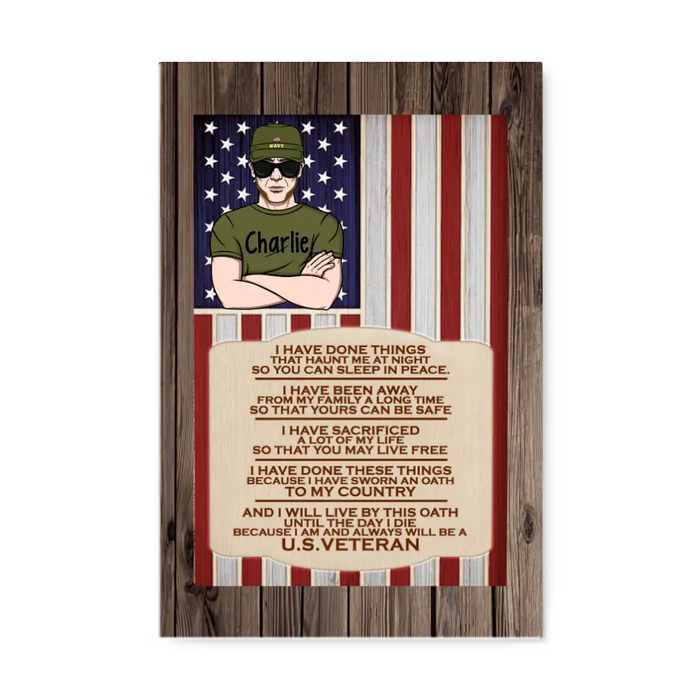 Personalized Canvas, I Am And Always Will Be A U.S. Veteran, Gifts For Veterans