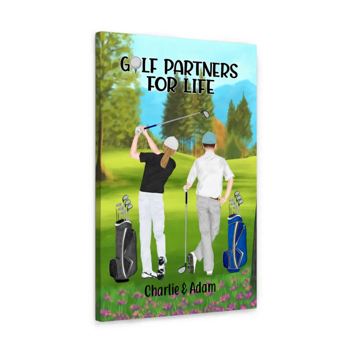 Personalized Canvas, Golf Same Sex Couple and Friends Gift For Golf Lovers