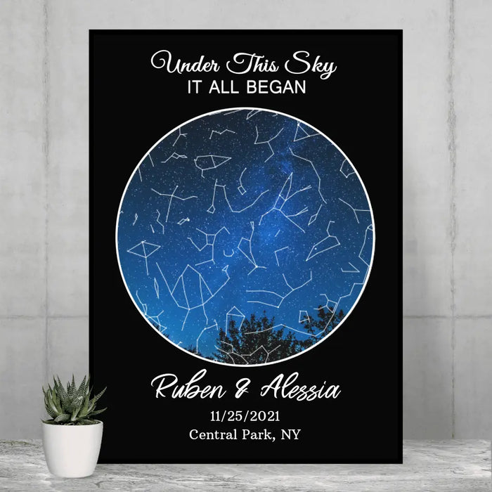 Custom Constellation Star Map Poster - Personalized Anniversary Gift - Poster Gift for Him/Her - Gift for Husband/Wife - Custom Night Sky