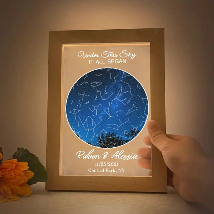 Custom Constellation Star Map Night Light - Personalized Anniversary Gift - Frame Lamp Gift for Him / Her - Gift for Husband / Wife - Custom Night Sky