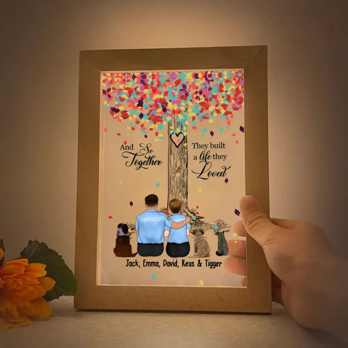 And So Together They Built A Life They Loved - Personalized Gifts Custom Frame Lamp For Firefighter, Nurse, Doctor, Police Officer, Military Couples, For Pet Lovers