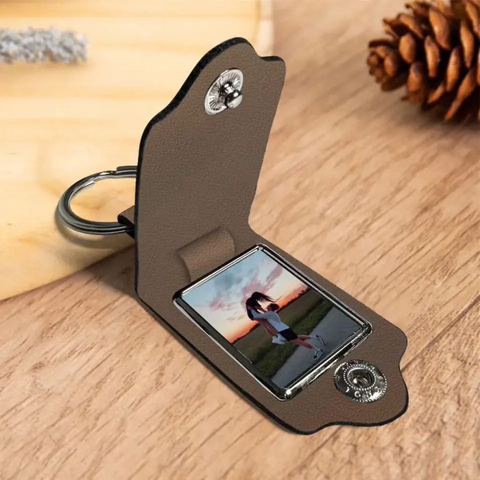 Words Can't Tell How Much You Mean To Me - Personalized Photo Upload Gifts Custom Leather Keychain For Him, Her, Couples