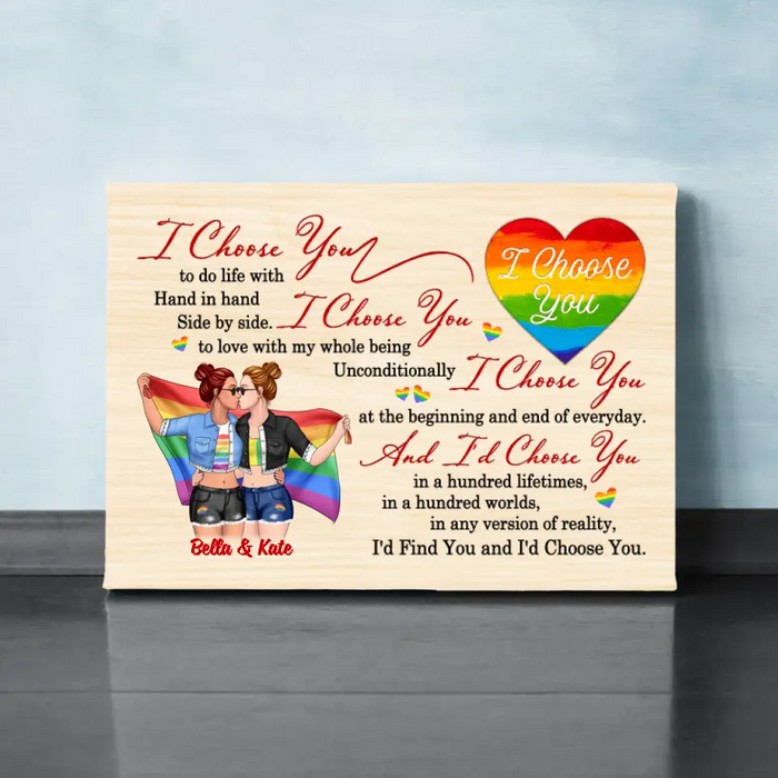 LGBT Couple I Choose You - Personalized Canvas For Her, For Him, LGBT