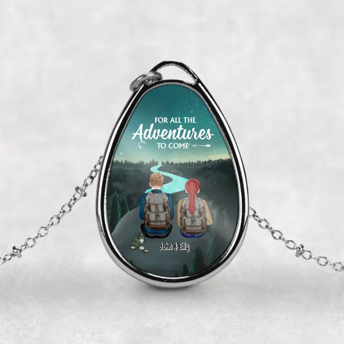 For All The Adventures To Come - Personalized Custom Necklace For Couples, Camping Hiking Lovers