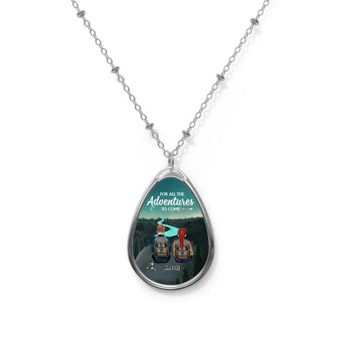 For All The Adventures To Come - Personalized Custom Necklace For Couples, Camping Hiking Lovers