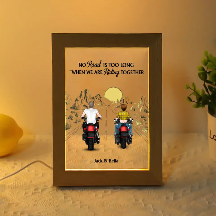 You Make My Heart Go Braaap - Personalized Gifts Custom Frame Lamp for Couples, Motorcycle Lovers