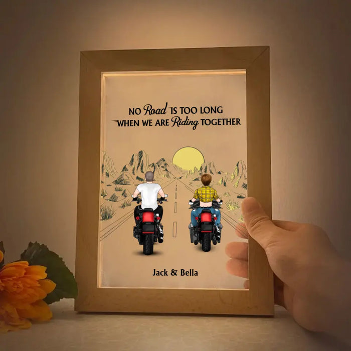 You Make My Heart Go Braaap - Personalized Gifts Custom Frame Lamp for Couples, Motorcycle Lovers