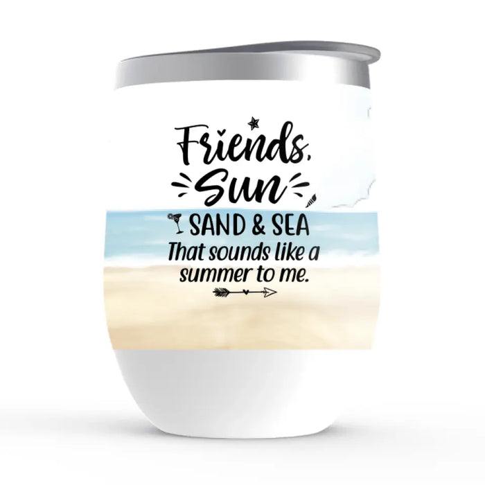 Personalized Wine Tumbler, Sisters On Beach, Gifts For Beach Lovers
