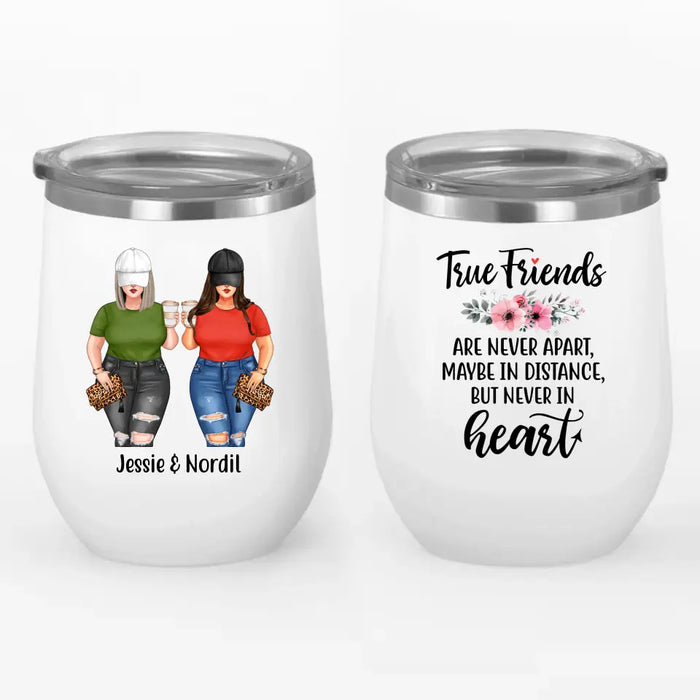 Personalized Wine Tumbler, Chubby Sisters Drink Together, Gift For Sisters And Friends
