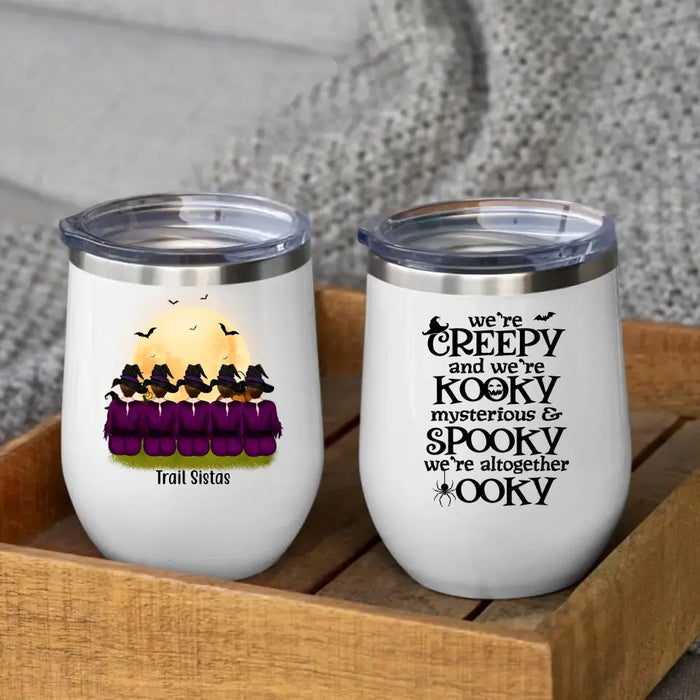 Personalized Wine Tumbler, Up To 5 Witch Besties - Sisters Of The Moon Are Sisters Forever, Gift for Halloween, Gift For Sisters, Best Friends