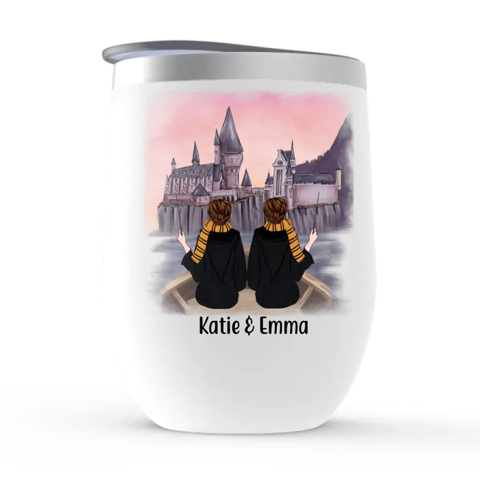 Personalized Wine Tumbler, Wizard Friends - Halloween Gift, Gift For Sisters And Best Friends