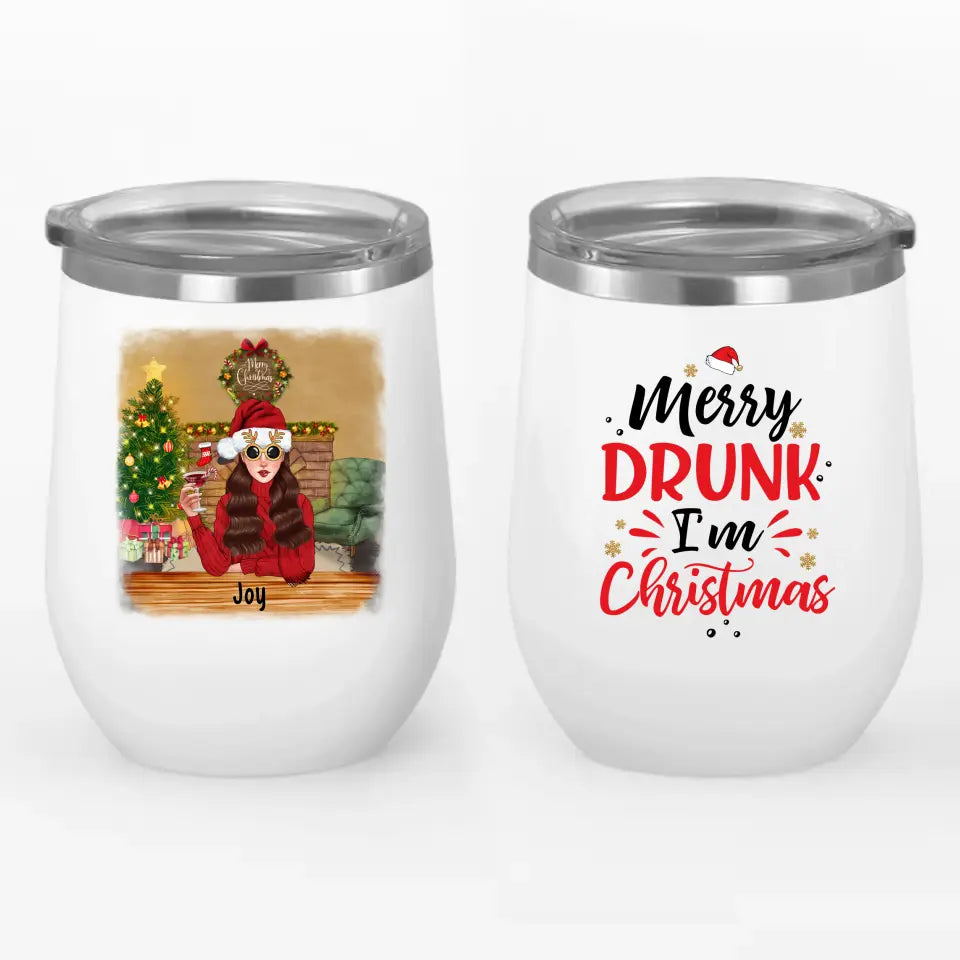 Personalized Wine Tumblers, Custom Christmas Gift, Holiday Party