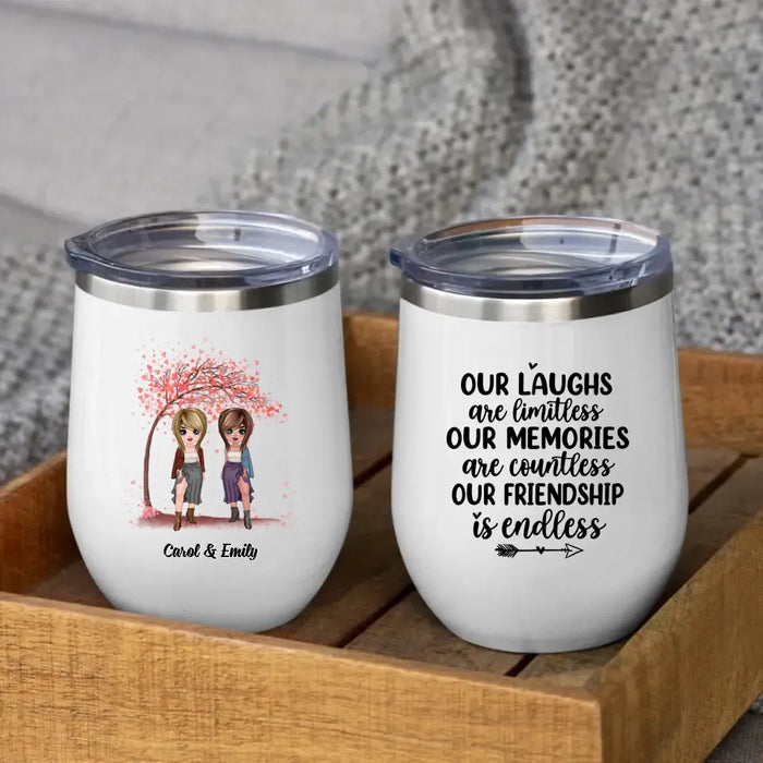 Bridesmaid Gifts Set of 5 White Wine Tumblers – A Gift Personalized