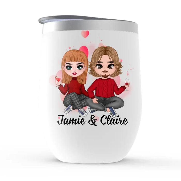 My Favorite Place In All The World - Personalized Wine Tumbler For Couples, Him, Her, Valentine's Day