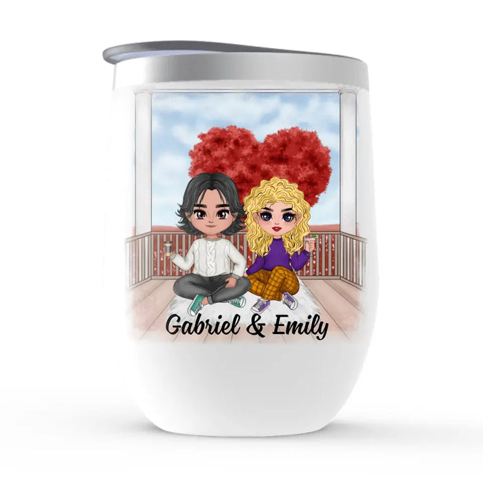 You Make My Heart Smile - Personalized Wine Tumbler For Couples, For Her, For Him