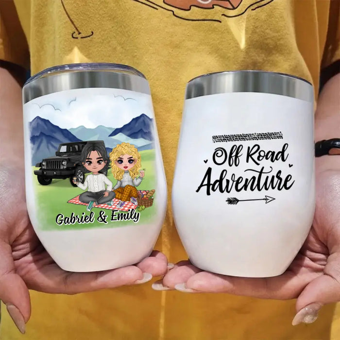 Off Road Adventure - Personalized Wine Tumbler For Couples, Her, Him, Off-Road Lovers, Car Lovers