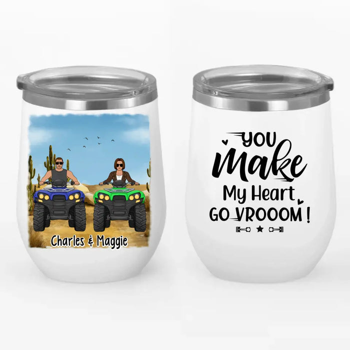 All-Terrain Vehicle Riding Partners - Personalized Wine Tumbler For Couples, Him, Her, Off Road Lovers