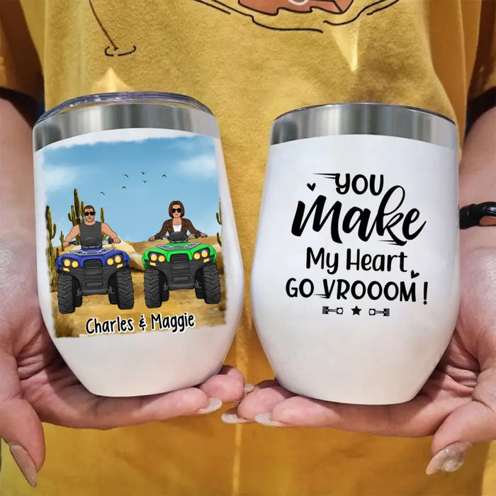 All-Terrain Vehicle Riding Partners - Personalized Wine Tumbler For Couples, Him, Her, Off Road Lovers